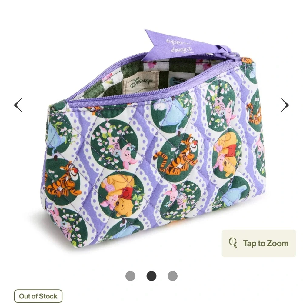 Vera Bradley Disney Small PouchWinnie The Pooh Springtime Eyelet NEW - Picture 2 of 7